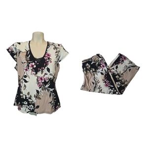 Linea Donatella Black, Cream & Blush Floral Two-Piece Set